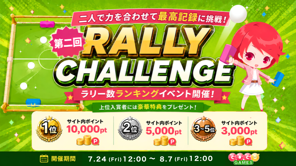 二人で力を合わせてハイスコアを目指そう！